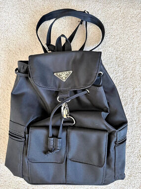 Prada Double Pocket Backpack Black